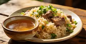 Os chefs concordam: “O melhor arroz não é feito apenas com água, é preciso adicionar 1,8 litros de caldo de guisado.”