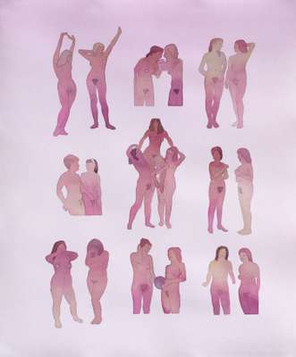 As ilustrações são inspiradas em imagens de sites pornôs (Divulgação/Dan Gluibizzi)