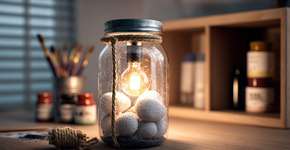Como montar uma luminária caseira com pote de vidro