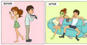 9 desenhos mostram sua vida antes e depois do casamento