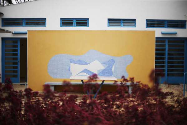 Detalhe do mosaico de Paulo Werneck na Casa Kubitschek

