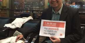 Ativista entrega petição para Metrô aceitar transporte de animais