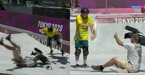 Skatista atropela cinegrafista das Olimpíadas de Tóquio em manobra