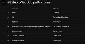 #EstuproNãoÉCulpaDaVítima: Spotify manda mensagem contra o estupro em playlist