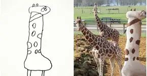 Pai transforma desenhos de filho de 6 anos em animais fantásticos