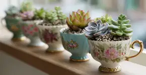 Aquela xícara velha pode virar o vaso mais charmoso da sua casa