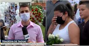 Ao vivo, Repórter da Globo chora em despedida de vítimas de acidente