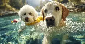 Veja como a natação fortalece a saúde articular dos cães