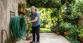 Para a mangueira do jardim durar anos: o macete não é a marca, mas nunca guardar enrolada no sol