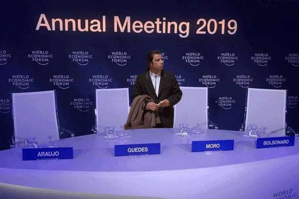 A presença de Bolsonaro no Fórum Econômico Mundial, em Davos, rendeu bons memes
