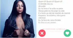 Ludmilla entra no Tinder para promover novo álbum