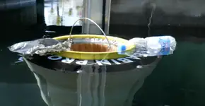 Cesto de lixo coleta resíduos encontrados no mar