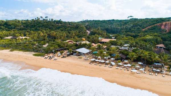 Visão aérea da pousada Travel Inn Trancoso - Praia do Rio Verde