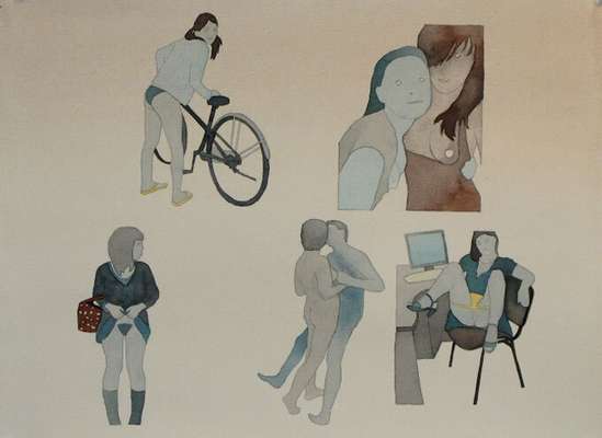 As ilustrações são inspiradas em imagens de sites pornôs (Divulgação/Dan Gluibizzi)