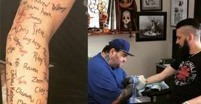 Músico tatua nomes de fãs que lhe mandaram cartas de suicídio