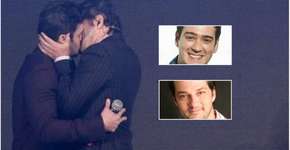 Marcos Veras e Marcelo Serrado se beijam contra homofobia