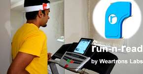 Aparelho facilita a leitura durante a corrida na esteira