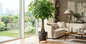 Tem uma ótima aparência e não precisa de nada: a Pachira aquatica é uma planta de interior que purifica o ar e dizem que traz prosperidade