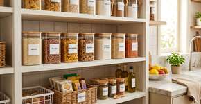 A técnica japonesa de organizar a despensa que impede o acúmulo de pó e farelo no fundo das prateleiras de madeira