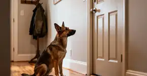 O que significa quando o cachorro late olhando para a porta