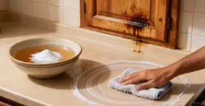 Aquela gordura grudada na porta da cozinha sai com algo que você já tem em casa