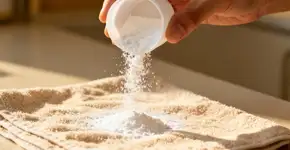 Polvilhei bicarbonato no meu tapete antes de dormir e resultado no dia seguinte foi viciante