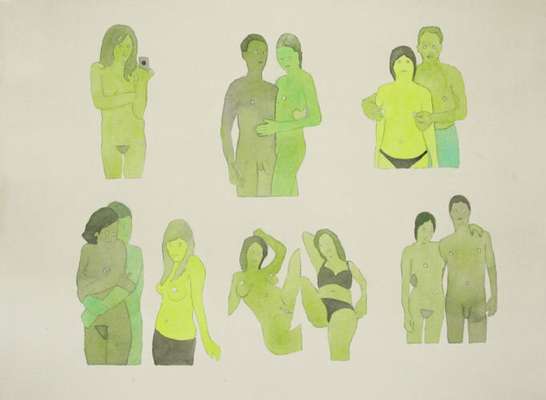 As ilustrações são inspiradas em imagens de sites pornôs (Divulgação/Dan Gluibizzi)