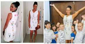 Em formatura, professora usa vestido feito pelos próprios alunos