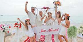 Otaviano Costa e Flávia Alessandra se casam de novo na Tailândia