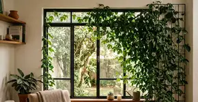 Essa trepadeira funciona como uma cortina natural e pode bloquear até 70% do calor que entra pelas janelas no verão