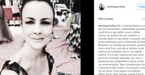 Carolina Kasting posta foto amamentando e dá dicas às mamães