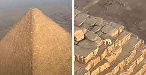 ‘Caramelo’ é flagrado no topo da pirâmide de Gizé, no Egito; veja o vídeo