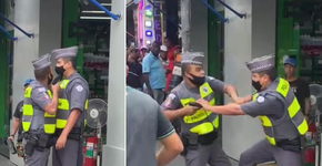 PMs saem no tapa em pleno centro de São Paulo; assista