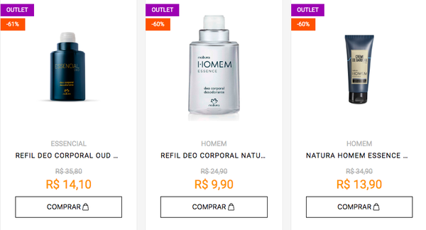 Descontos no outlet da Natura