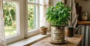 Essa erva aromática pode crescer numa lata de conserva velha e produzir folhas frescas para temperar o ano todo