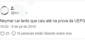 Neymar cai em prova de vestibular e internet não perdoa