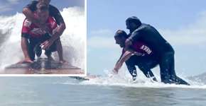 Surfista realiza sonho de paraplégico, mesmo sabendo que ia ser desclassificado da competição