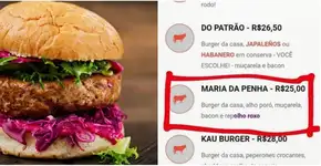 Hamburgueria apelida sanduíche de ‘Maria da Penha’ e é detonada