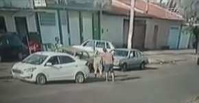 Homem dá voadora em mulher durante discussão no interior de SP