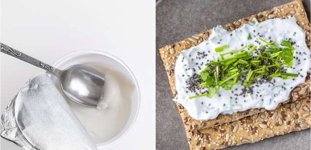 Coalhada feita com iogurte de potinho e nada mais