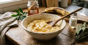 A máscara caseira com banana e mel que pode ajudar no cabelo sem brilho e sem movimento