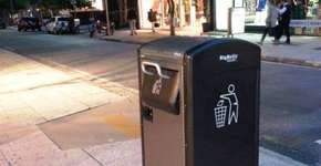 Lixeiras de São Paulo avisam quando estão cheias