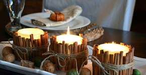 Como decorar velas usando canela em pau
