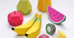 Construindo frutas de papel