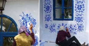 Mulher de 87 anos quer florir o mundo: pinta casa de vizinhos