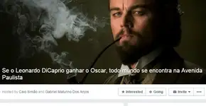 Estão fazendo eventos no Facebook para celebrar o Oscar de Leo DiCaprio
