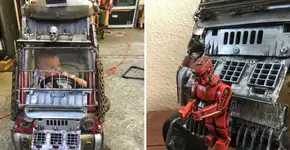 Ele se inspirou em Mad Max e personalizou o carrinho dos filhos