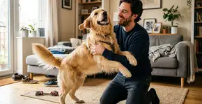 Dona não consegue lidar com o momento em que sua cadela devotada percebe que ela voltou da faculdade