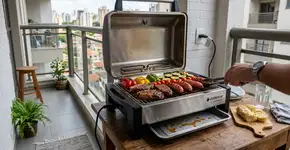 O churrasco a carvão e a gás dá adeus: A forma inovadora de tornar o churrasco mais simples e sem fumaça, ideal para edifícios.