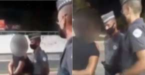 Mulher reage a abordagem policial cuspindo em PMs